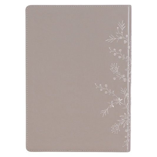 Embroidered Taupe Faux Leather Spiritual Growth Bible