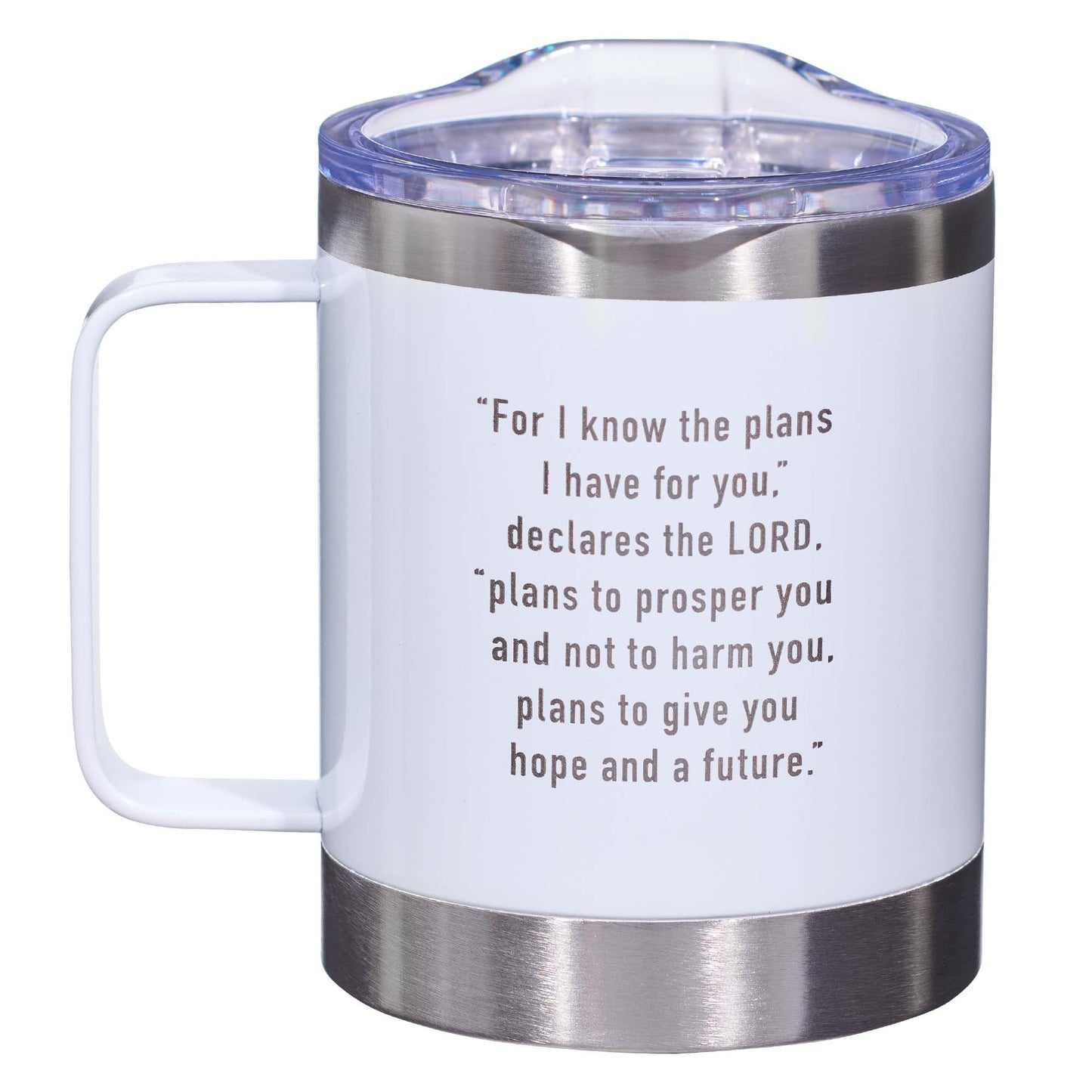 Hope and a Future White Camp-style Stainless Steel Mug - Jeremiah 29:11 - Mug