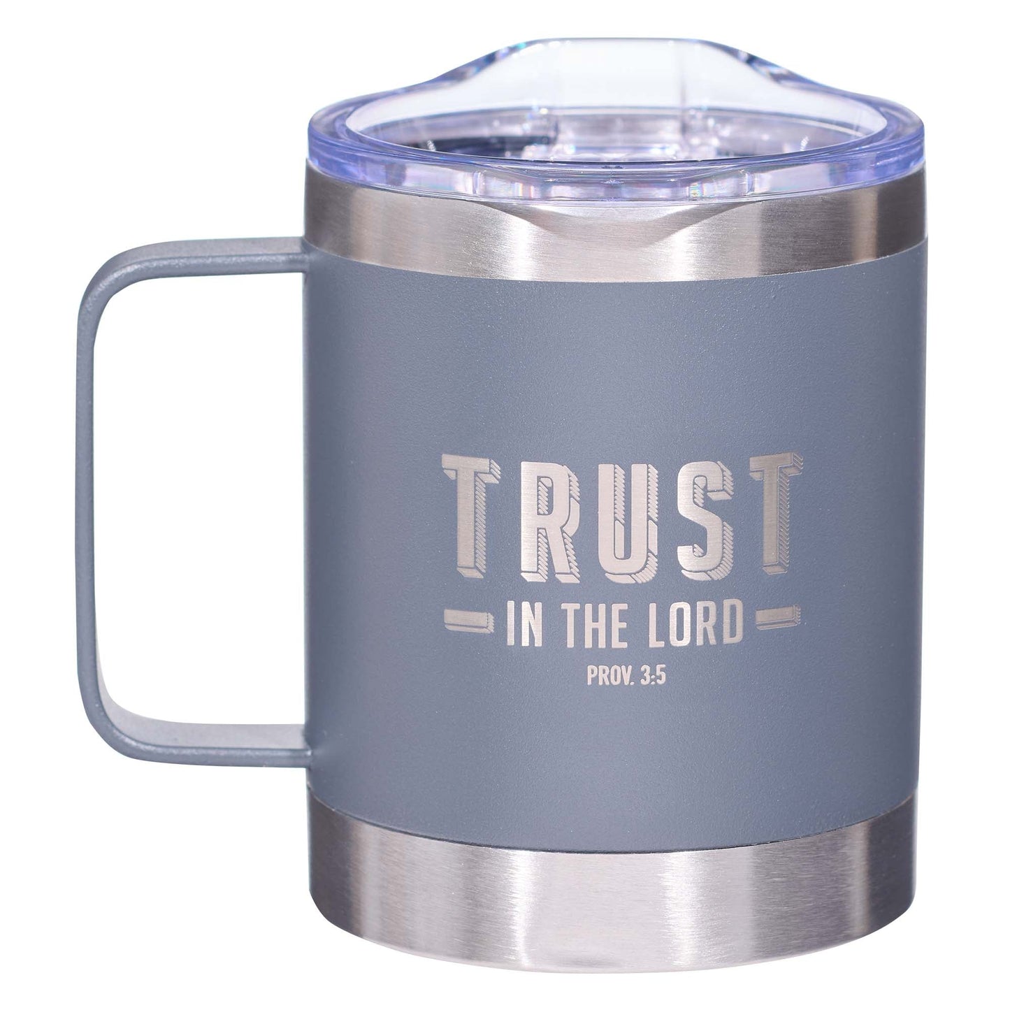 Trust the LORD Cool Gray Camp-style Stainless Steel Mug - Proverbs 3:5 - Mug