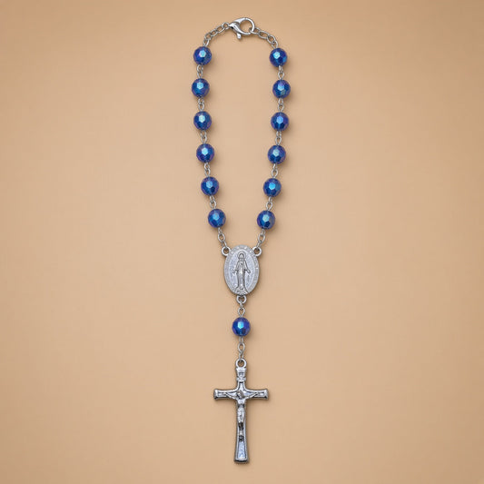 Sapphire Bead - Car Rosary