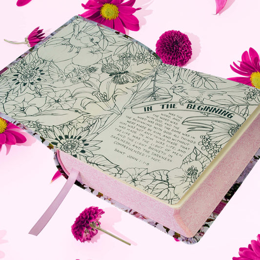 Silky Floral Printed KJV My Creative Bible