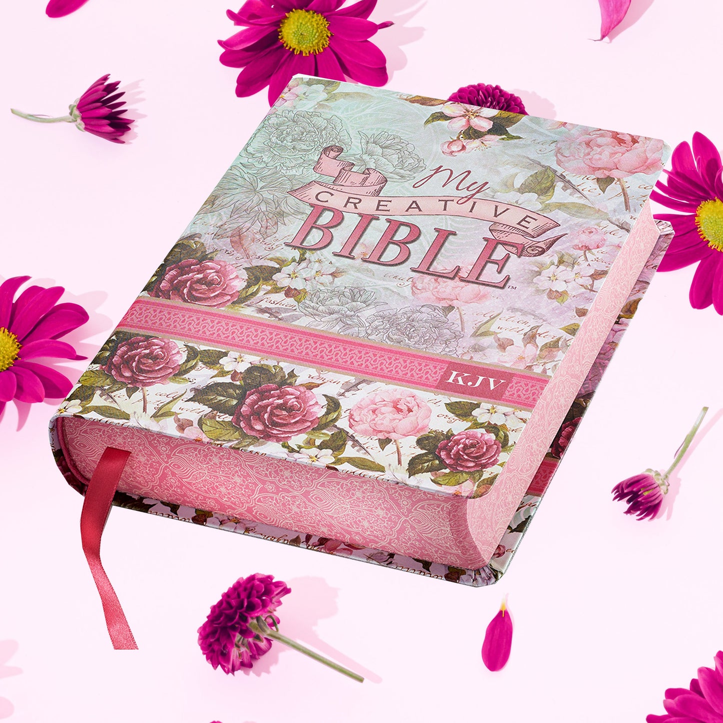 Silky Floral Printed KJV My Creative Bible