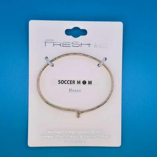 SOCCER MOM Inspirational Message Bracelet Positive Message Engraved Thin Bangle - Jewelry (Copy)