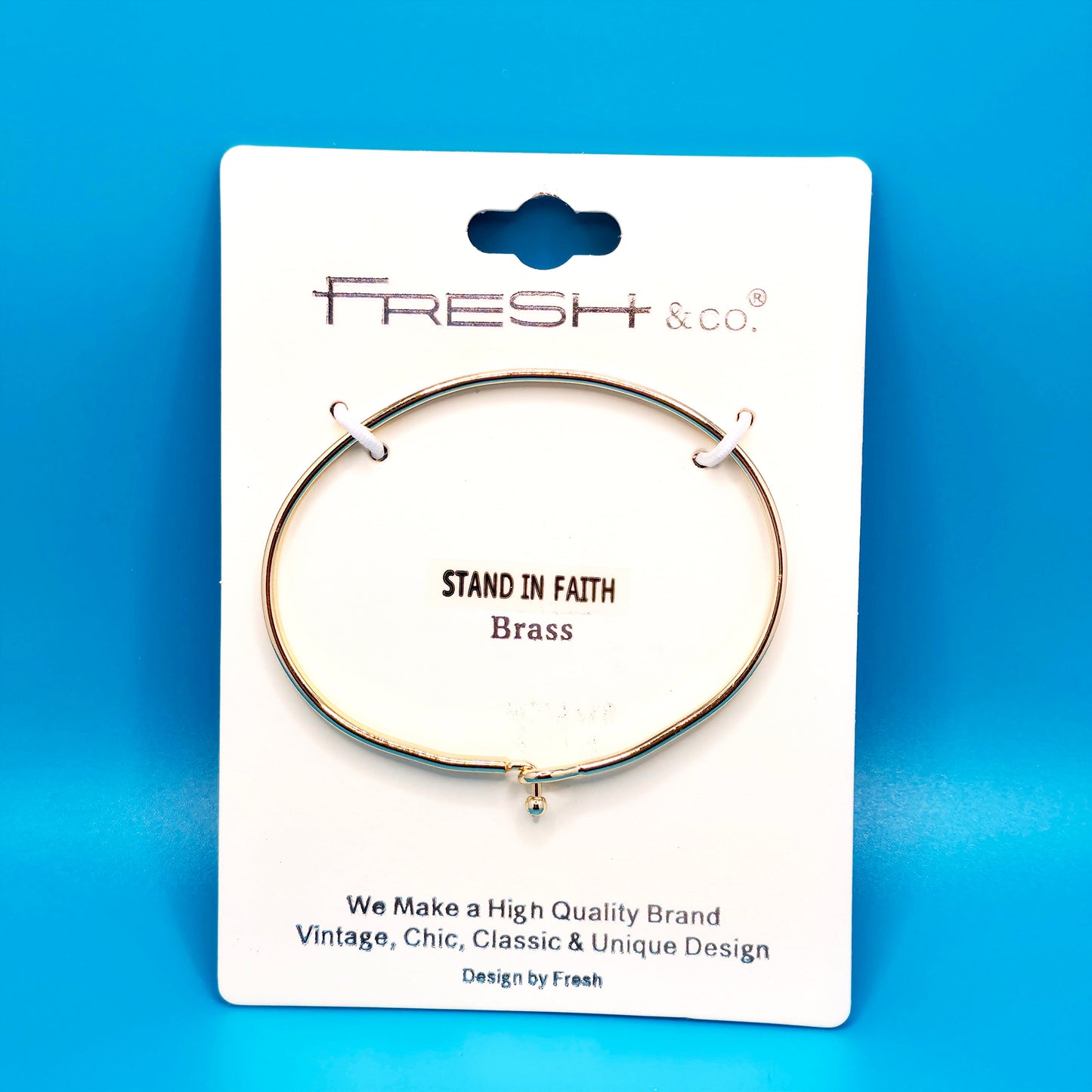 STAND IN FAITH Inspirational Message Bracelet Positive Message Engraved Thin Bangle - Jewelry