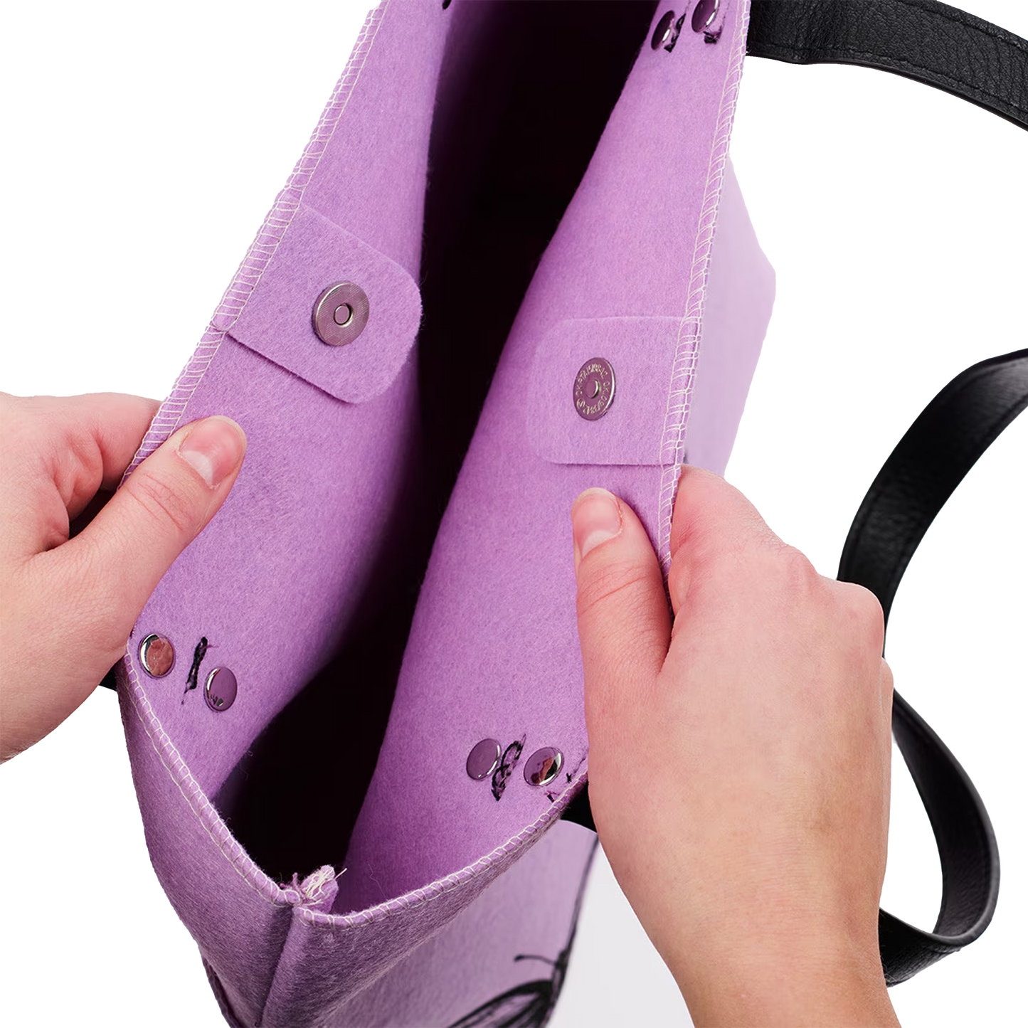 Be Still and Know Purple Butterfly Fashion Felt Bible Tote Bag - Psalm 46:10