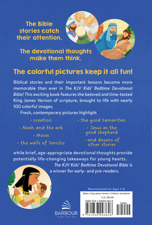 The KJV Kids' Bedtime Devotional Bible: Featuring Art from the Popular 365 Best Loved Bible Stories for Kids Hardcover