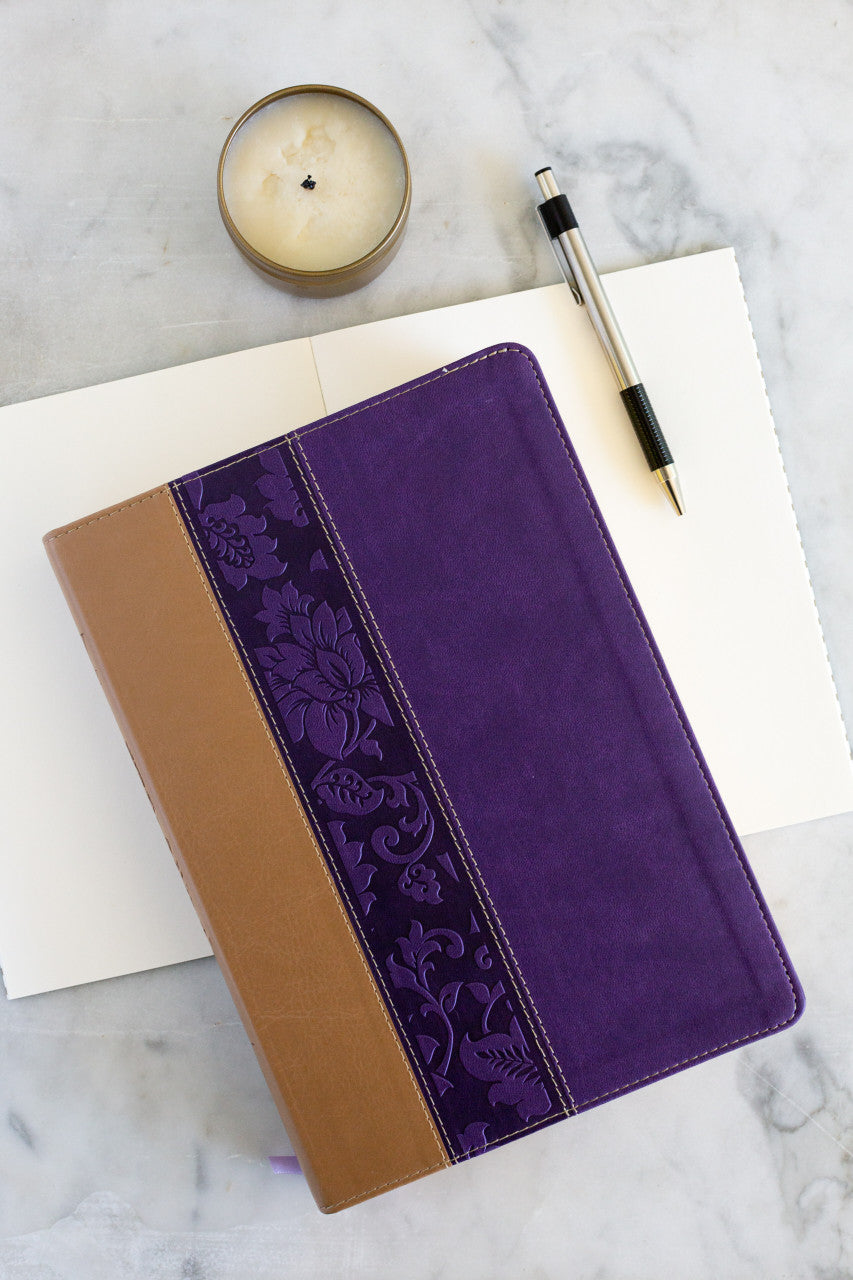 The KJV Study Bible - Large Print [Violet Floret]