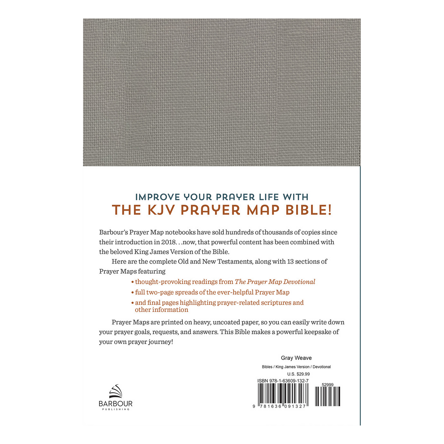 The KJV Prayer Map Bible [Gray Weave]