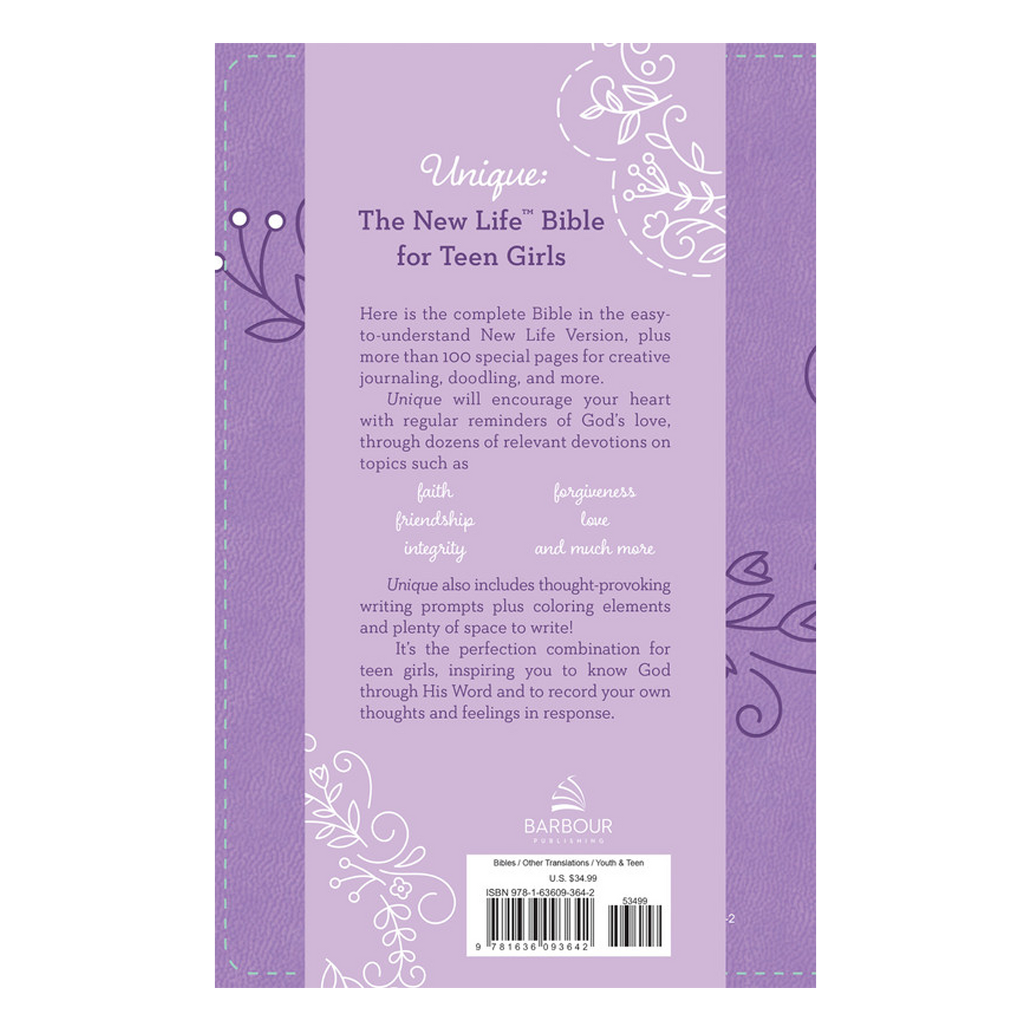 Unique: The New Life Bible for Teen Girls