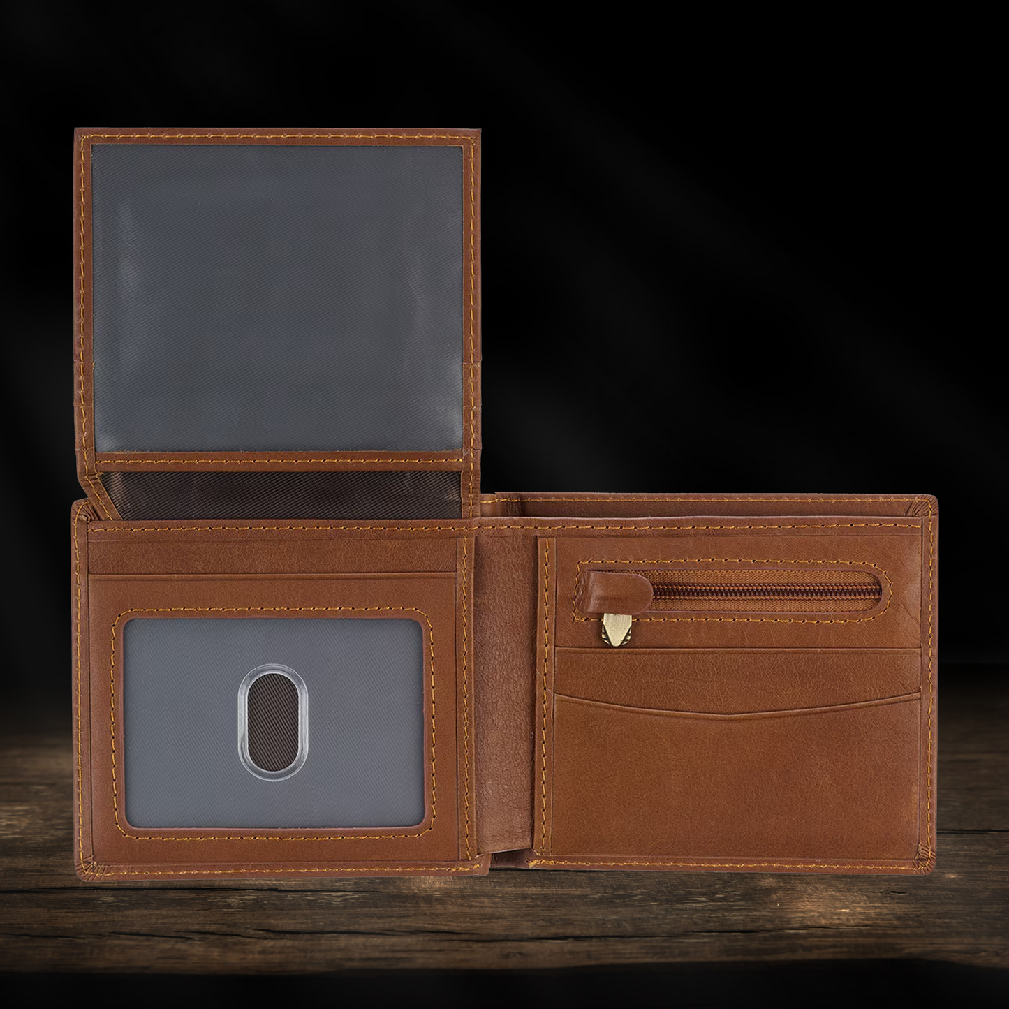 Seek First the Kingdom Saddle Tan Genuine Leather Wallet - Matthew 6:33