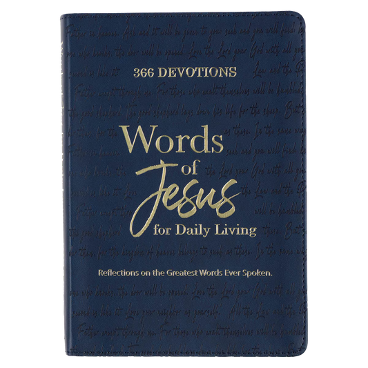 Words of Jesus for Daily Living Blue Faux Leather Devotional