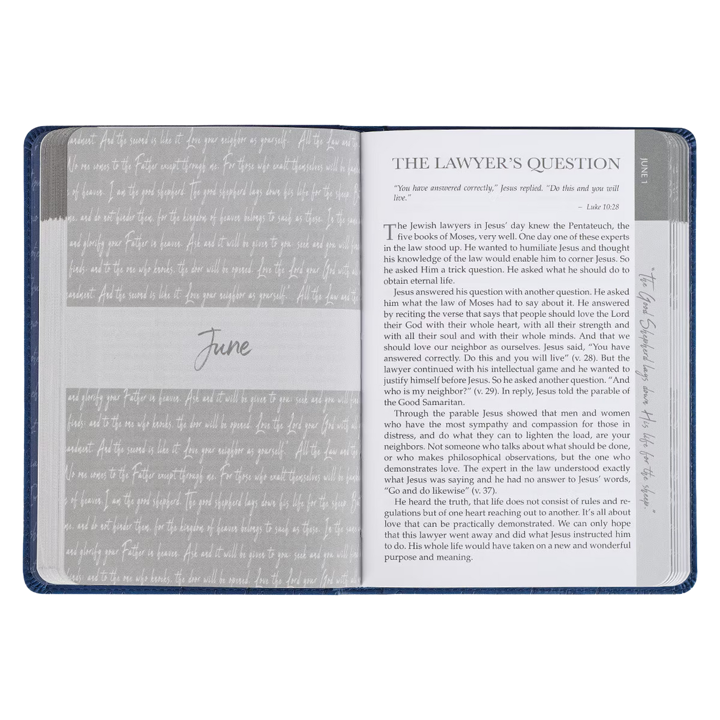 Words of Jesus for Daily Living Blue Faux Leather Devotional