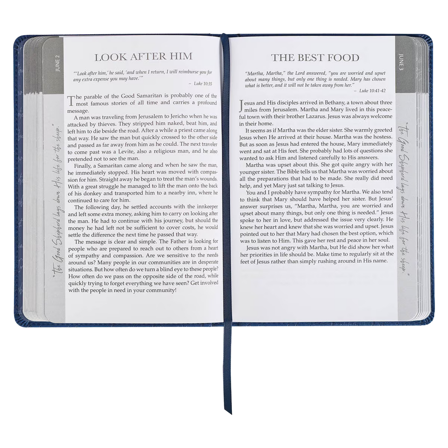 Words of Jesus for Daily Living Blue Faux Leather Devotional