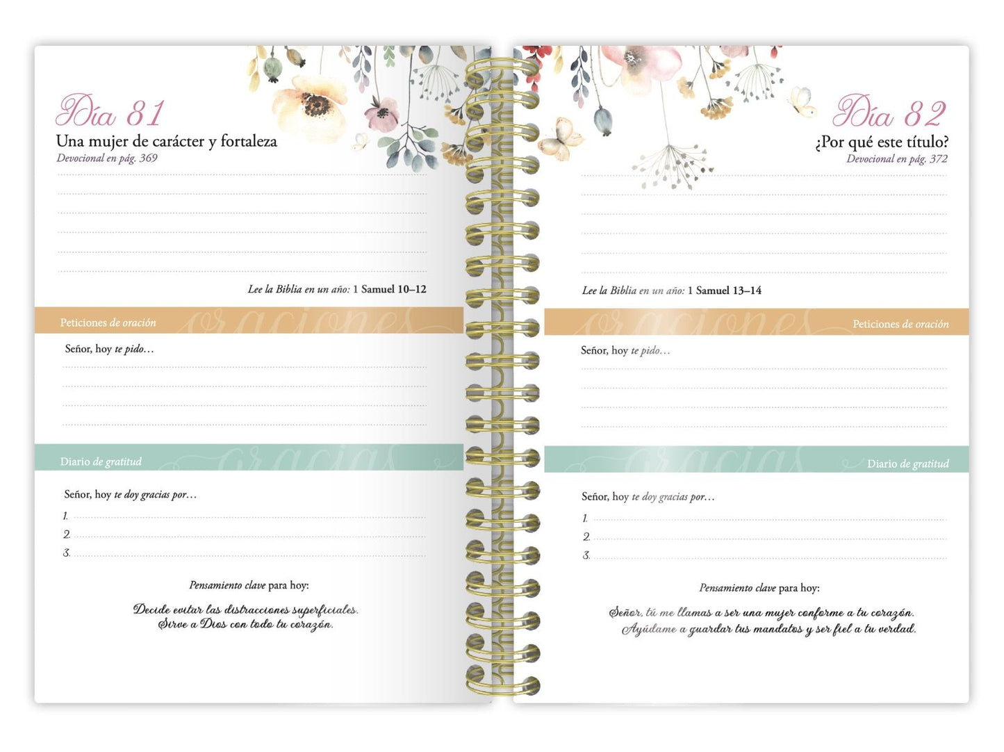 Diario para la mujer conforme al corazón de Dios (Journal for A Woman After God's Own Heart Bible): Edición jardín (Spanish Edition) Spiral-bound