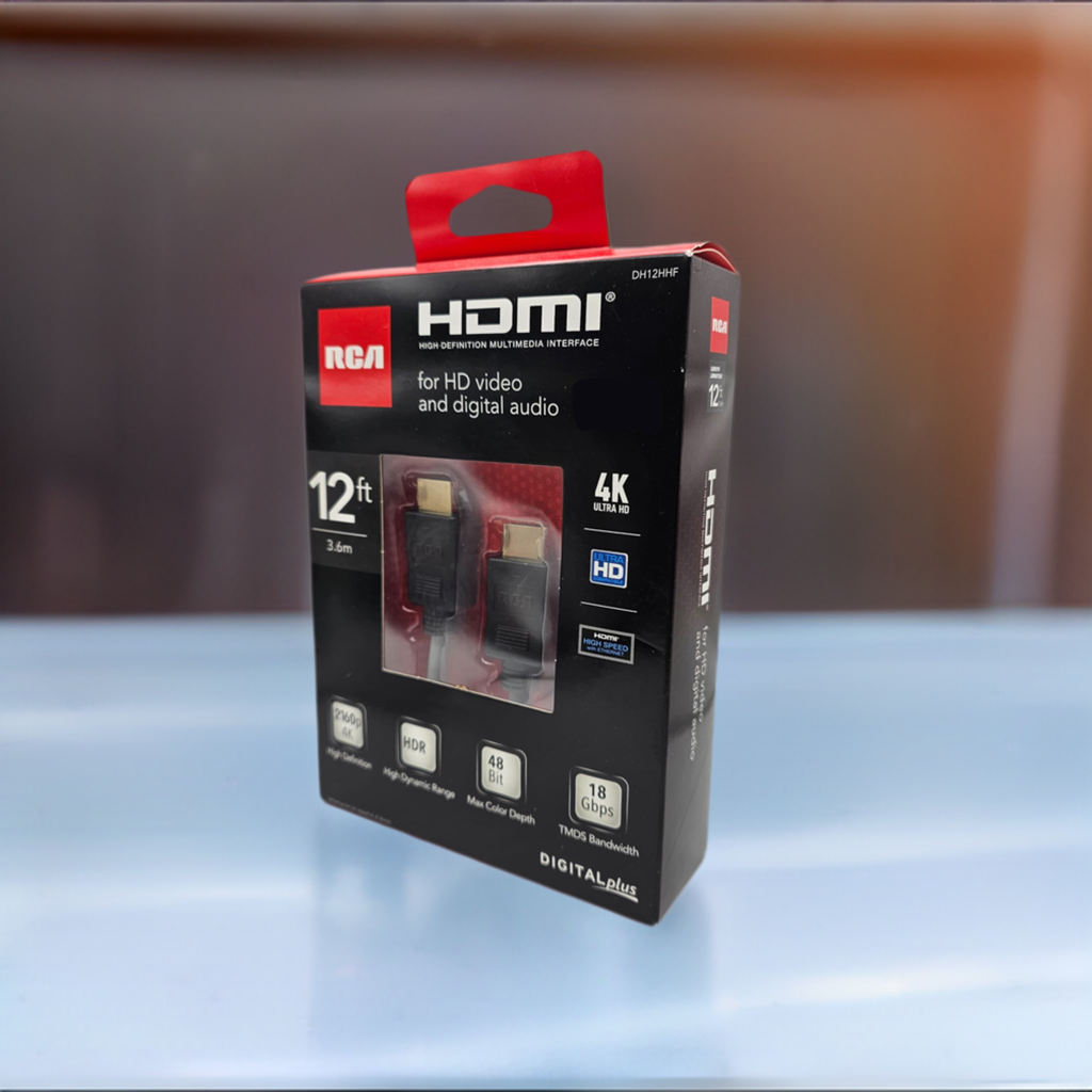 RCA 12' DIGITAL HDMI CABLE 3D 4K SUPPORT DH12HHF High Def Multi Interface
