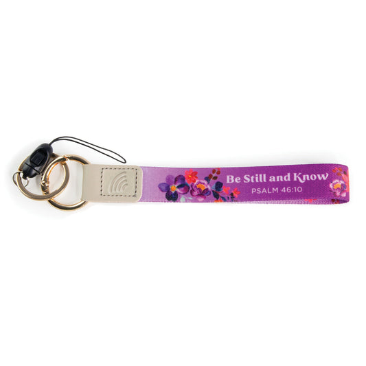 Be Still, Psalm 46:10 - Logos Tap Wrist Lanyard Keychain
